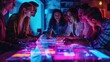 © Nuth - Innovative startup team brainstorming around a digital table, vibrant ideas illuminating the room Unity and creativity