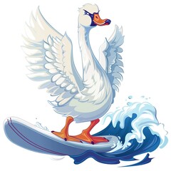 Wall Mural - Swan surfer style fashion