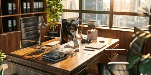 Poster - Professional office scene with business accessories.