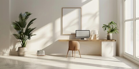 Poster - Simple and modern mockup setup with a neutral background.