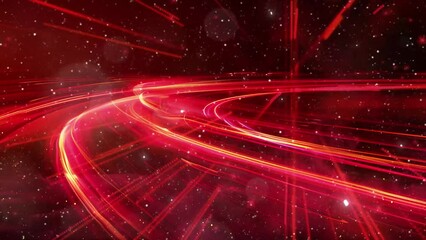 Wall Mural - abstract red light trail in the dark background seamless looping overlay 4k virtual video animation 