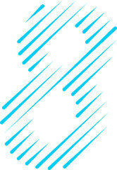 Poster - Shading Line Alphabet Design Number 8