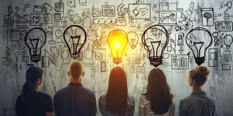 Wall Mural - The image may depict individuals brainstorming ideas, sharing information, and working together to achieve common objectives, fostering innovation and productivity