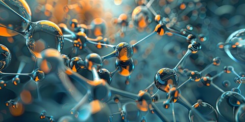 Fototapete - Nanotechnology involves manipulating matter at the molecular or atomic scale to create new materials, devices, and systems with unique properties and functionalities