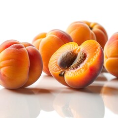 Wall Mural - Apricot fruits on white background.