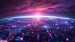 © kvladimirv - Futuristic Digital World Horizon with Tech-Infused Landscape and Glowing Data