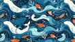 © pixelwallpaper - Ocean  pattern wallpaper