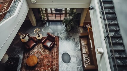 Poster - Aerial photograph providing a unique perspective on interior decor composition