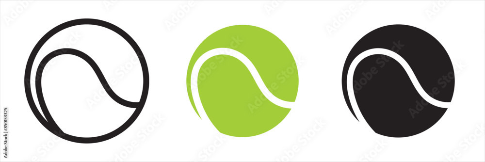 Tennis ball icon set isolated on transparent background. Tennis ball ...