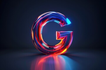 Wall Mural - A letter G lit up with colorful lights, often used for decorative purposes or as a visual aid
