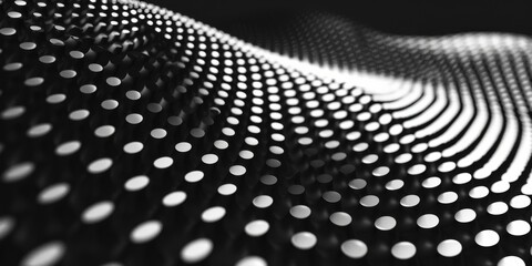 Wall Mural - A black and white image of a wave with many small dots