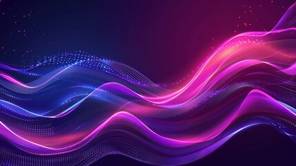 Wall Mural - A purple and blue wave with a lot of sparkles