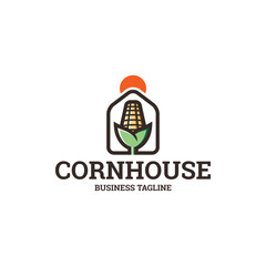 Wall Mural - corn house logo vector