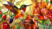 青いハチドリ パステルカラー ヴィンテージ ステンドグラス 鳥 ピンクの花畑風景 51SAmpbyTIL._SS200_.jpg