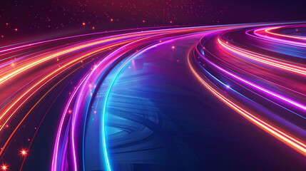 Poster - Abstract three-dimensional glowing curve background, abstract graphic poster PPT background