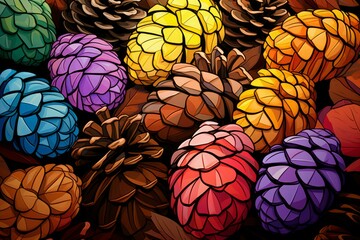 Wall Mural - Pinecones - Generative AI