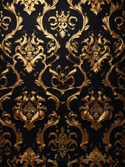 Wall Mural - D dark golden, black wallpaper design