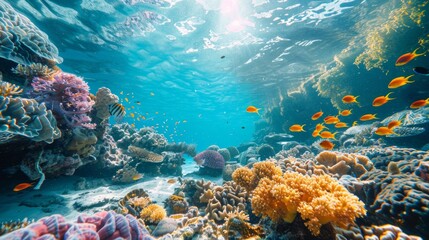 Sticker - Beach with Beautiful Corals 