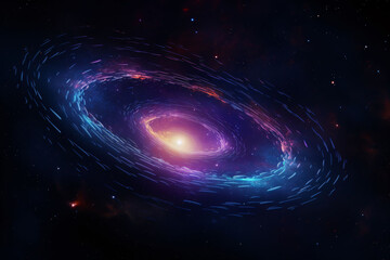 Wall Mural - Vibrant space vortex, cosmic black hole concept illustration