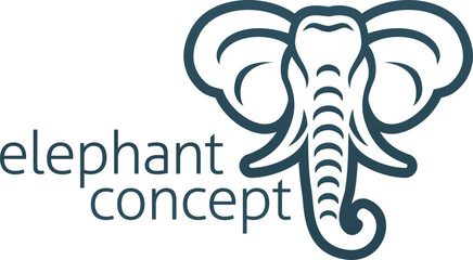 Wall Mural - An elephant design safari animal icon mascot design concept