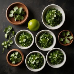 Canvas Print - herbs and spices in a bowl