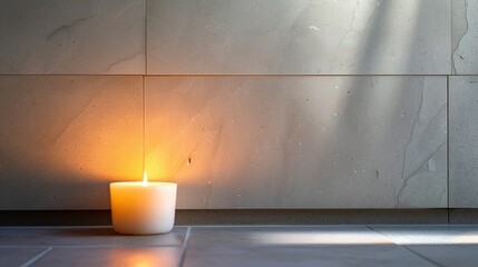 candle lit in remembrance at a hospital. rest in peace concept for designer.