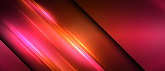 Poster - Neon glowing circle rays, light round lines in the dark, planet style neon wave lines. Energetic electric concept design for wallpaper, banner, background