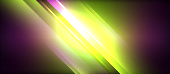 Aufkleber - Neon glowing circle rays, light round lines in the dark, planet style neon wave lines. Energetic electric concept design for wallpaper, banner, background