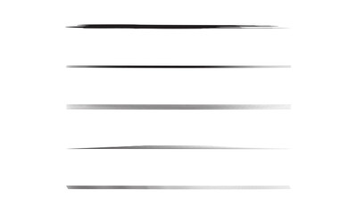 Wall Mural - Hand painted ink brush collection. Charcoal pencil straight horizontal lines Scribble black strokes vector set