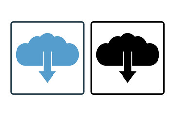 Poster - Cloud download upload icon. icon related to cloud computing. suitable for web site, app, user interfaces, printable etc. solid icon style. simple vector design editable