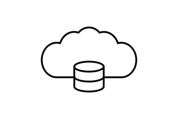Fototapete - Cloud storage upload icon. icon related to cloud computing. suitable for web site, app, user interfaces, printable etc. line icon style. simple vector design editable