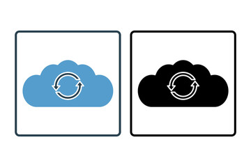 Poster - Cloud security upload icon. icon related to cloud computing. suitable for web site, app, user interfaces, printable etc. solid icon style. simple vector design editable