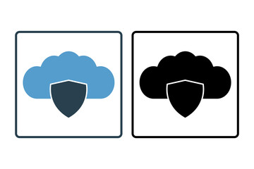 Poster - Cloud sync icon. icon related to cloud computing. suitable for web site, app, user interfaces, printable etc. solid icon style. simple vector design editable