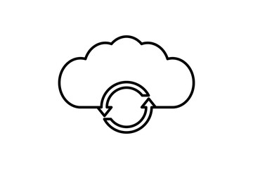 Poster - Cloud sync icon. icon related to cloud computing. suitable for web site, app, user interfaces, printable etc. line icon style. simple vector design editable