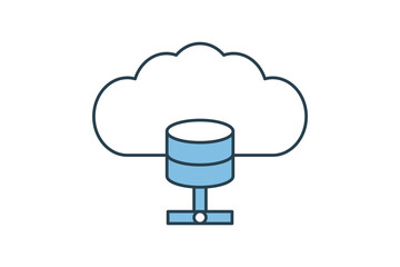 Poster - Data center icon. icon related to cloud computing. suitable for web site, app, user interfaces, printable etc. flat line icon style. simple vector design editable