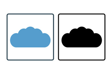 Poster - Cloud icon. icon related to cloud computing. suitable for web site, app, user interfaces, printable etc. solid icon style. simple vector design editable