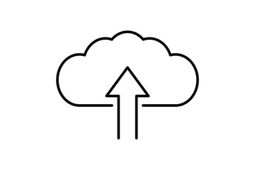 Fototapete - Cloud upload icon. icon related to cloud computing. suitable for web site, app, user interfaces, printable etc. line icon style. simple vector design editable