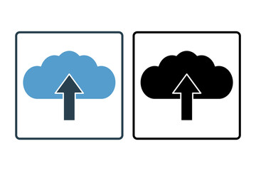 Poster - Cloud upload icon. icon related to cloud computing. suitable for web site, app, user interfaces, printable etc. solid icon style. simple vector design editable