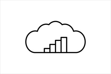 Poster - Cloud analytics icon. icon related to cloud computing. suitable for web site, app, user interfaces, printable etc. line icon style. simple vector design editable