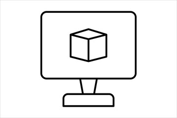 Fototapete - Virtual machine icon. icon related to cloud computing. suitable for web site, app, user interfaces, printable etc. line icon style. simple vector design editable