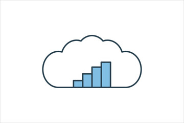 Poster - Cloud analytics icon. icon related to cloud computing. suitable for web site, app, user interfaces, printable etc. flat line icon style. simple vector design editable
