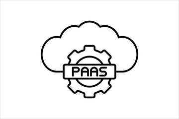 Poster - PaaS icon. icon related to cloud computing. suitable for web site, app, user interfaces, printable etc. line icon style. simple vector design editable