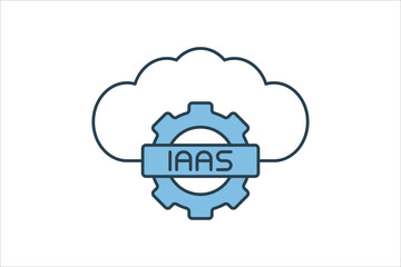 Poster - IaaS icon. icon related to cloud computing. suitable for web site, app, user interfaces, printable etc. flat line icon style. simple vector design editable