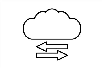 Aufkleber - Cloud migration icon. icon related to cloud computing. suitable for web site, app, user interfaces, printable etc. line icon style. simple vector design editable
