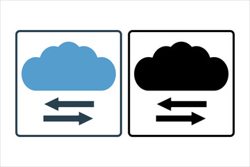 Poster - Cloud migration icon. icon related to cloud computing. suitable for web site, app, user interfaces, printable etc. solid icon style. simple vector design editable