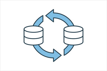 Poster - Cloud backup icon. icon related to cloud computing. suitable for web site, app, user interfaces, printable etc. flat line icon style. simple vector design editable