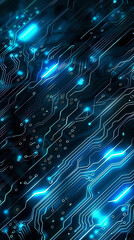 Wall Mural - Abstract Blue Circuit Board Background.