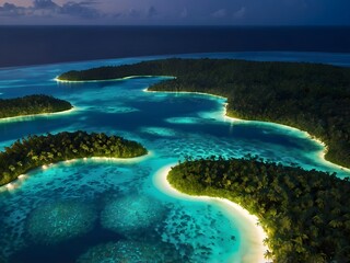 Wall Mural - view of tropical island in the maldives