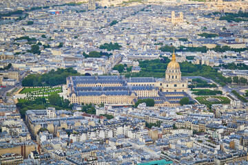 Wall Mural - Aerial view of the city roofs in Paris, France.