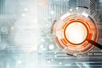 Poster - Futuristic digital design with abstract elements, showcasing technological innovation and dynamic data visualization in a high-tech concept, Generative AI